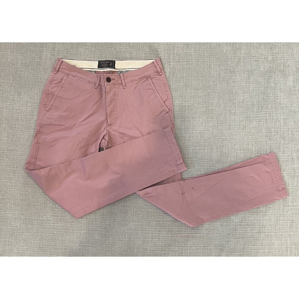 Abercrombie & Fitch Men's Pants 31x32 Langdon Slim Stretch- Pink
